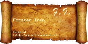 Forster Irén névjegykártya